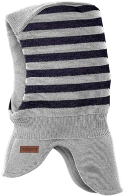 maximo Merinowolle Ringel Schalmütze Schlupfmütze Windstopper Grau/Marine (53)