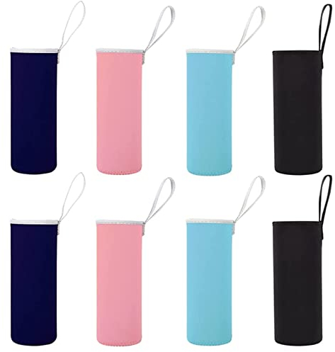 Liwein Housse Bouteille Neoprène,8 pièces Housse de Isotherme Protection Bouteilles d'eau Sac Isotherme pour Escalade Course à Pied Cyclisme Activités de Plein Air Noir Bleu Rose Marine
