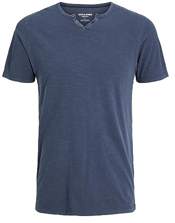 JACK & JONES Jjesplit Neck camiseta SS Camiseta, Navy Blazer, M para Hombre