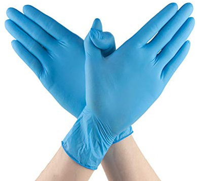 Guantes desechables en caja de(100 unidades = una caja de 50 pares)L, Azul oscuro engrosado, sin polvo de vinilo, guantes desechables de grado alimenticio, suaves y multiusos