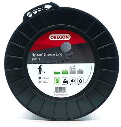 Oregon Runder Mähfaden 2,7mm, 2,7 mm x 280 m (800018) | Für hohes Gras, Unkraut, Rasen und dichte Vegetation, Leiser Betrieb, Für die meisten Rasentrimmer