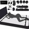 SM Bondage Kit 7 piezas,Vendas de ojos con Látigo Pluma Esposas Cadenas Tobillos Pezones Succionador Pezón Juguetes Sexuales Fetiche Juego Coqueteo para sujetar a la cama