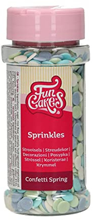 FunCakes Konfetti Frühling: Kuchenstreusel, guter Geschmack, perfekt zum Dekorieren von Kuchen, Konfetti-Streusel. 60 g.