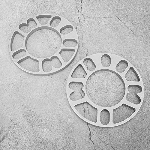 BORDSTRACT Distanziali Ruote Auto, 2 Pezzi 10mm Spessori Ruota Mozzo in Lega di Alluminio Universali, Parti Universali per Auto con Perno 4/5