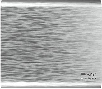 PNY Pro Elite CS2060 Color Edition 500GB USB 3.2 Gen 2 Portable SSD Type-C Silver Brush