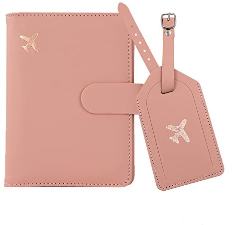 Melsbrinna Reisepasshülle, Kartenfächer, niedliche Reisepasshülle für Damen/Herren, wasserdicht, RFID-blockierend, Reisebrieftasche, GP-Pink, Schlank und funktional
