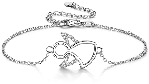 WOVEE Schutzengel Armband Sterling Silber 925 Engel Taufgeschenke für Mädchen Kinder Damen Kommunion Konfirmation Taufe Geschenke zum Schulanfang