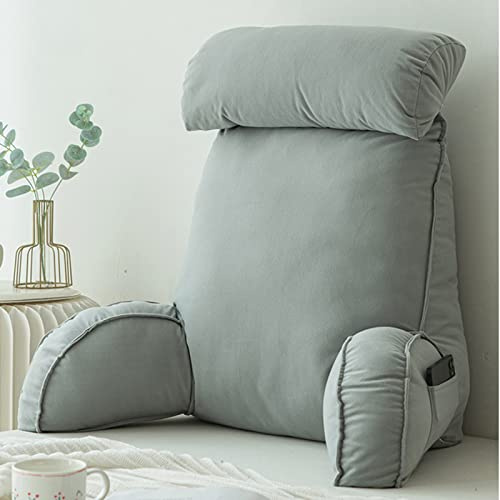 COYEUX Rückenkissen,Lesekissen Für Bett/Sofa,Buchkissen für Bett,Lesehilfe mit Nackenrolle UndArmlehnen,Perfekt für Lesen Entspannen Arbeiten Fernsehen,75×40×58cm (mit Kopfstütze)
