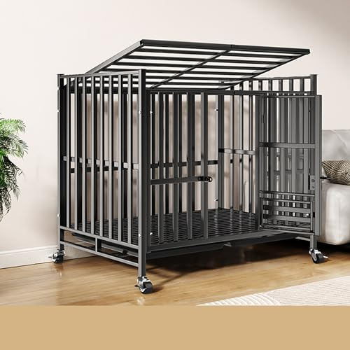 Hundekäfig für Zuhause Hundehaus mit Türriegel Hundehütte Indoor Home Kennel Haustierkäfig für mittelgroße Hunde mit abschließbarer Tür füR Kleine Mittelgrosse Hunde Bis Zu 70 Kg. ( Size : 125x95x110c