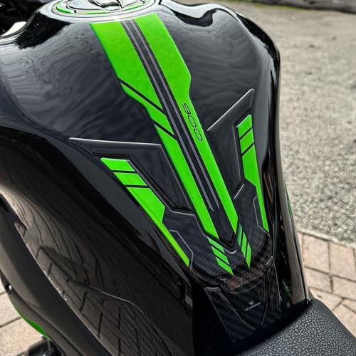 Resin Bike Motorcycle 3D Stickers Compatible with Kawasaki Z900 2023-2024. Bike Tank Protector from Impact and Scratches. Sticker 3D Resin Gadget Moto