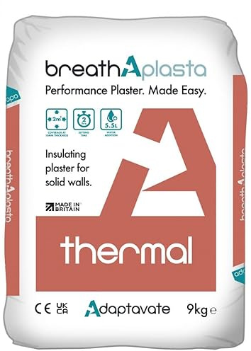 Adaptavate Breathaplasta Thermal 9Kg - White Thermal Plaster - Wall Insulation - 9kg