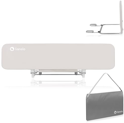 Lionelo Lora XL Tragbares Bettschutzgitter für Kinder, 45 cm x 150 cm | Neigungsverstellung bis 180°, klappbares Schutzgitter für Bett, StandSafe-Sicherung Schutz gegen Herausfallen