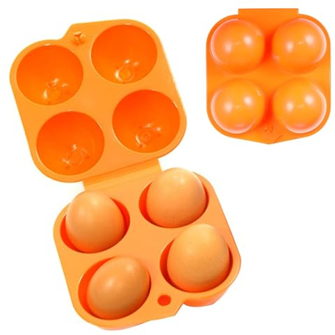 TREABEAR Caja de Huevos Portátil, 4 Rejillas Huevera, Hueveras de Plastico, Hueveras para Frigorifico, Porta Huevos, Egg Storage, Caja Huevos Portátil para Exteriores Pícnic Camping Nevera