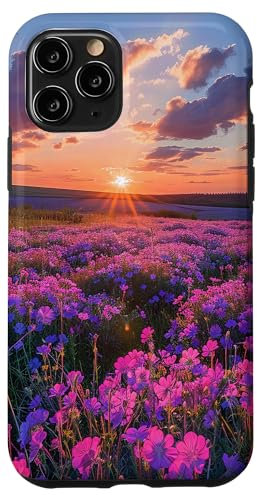 iPhone 11 Pro Bergenia Flower Field Beautiful Sunset Graphic Case