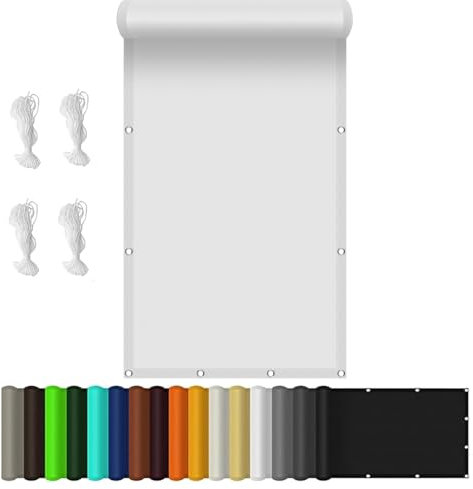 Vela Ombreggiante Impermeabile 4 x 5 m Impermeabile Protezione Raggi UV Telo Tenda da Sole Tessuto Ombreggiante con Kit di Fissaggio per Giardino, Balcone, Bianco
