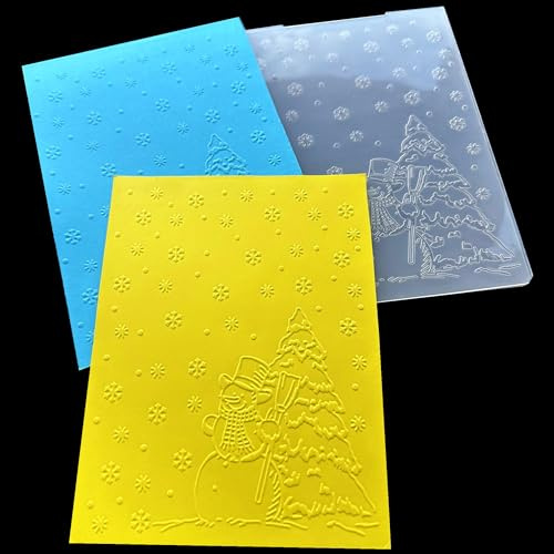 arriettycraft Weihnachts-Schneemann-Prägeschablonen für Kartenherstellung, Frohe Weihnachten, Schneefall, Prägeschablone für Geschenkanhänger, Papierbasteln, Heimdekoration