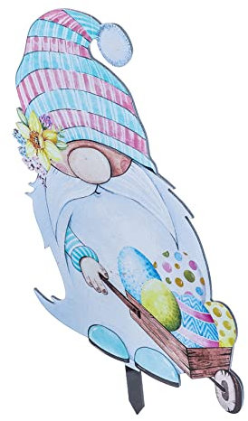 BESPORTBLE Easter Garden Gnome Stake Decorative Acrylic Lawn Insert for Outdoor Holiday Decor Festive Cartoon Design for Porch and Party Use