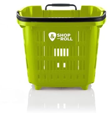BALSAT Cesta de la Compra 34L - Resistente y Espaciosa, Ideal para Supermercado, Hogar y Compras Diarias, Diseño Ergonómico y Fácil de Transportar (Verde)