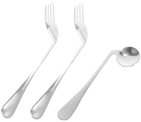 FOYTOKI Vajilla De Alimentación Cuchara y Tenedor De Acero Inoxidable Para Pacientes Mayores Uso Fácil Cama