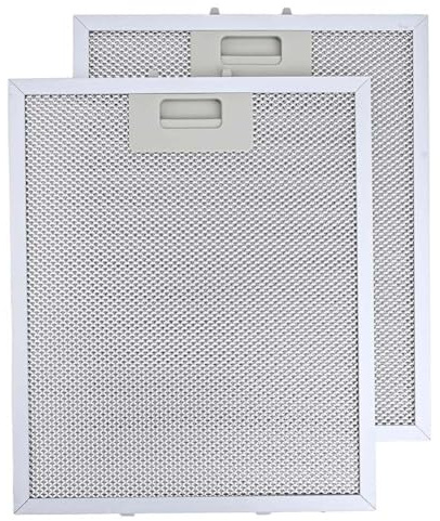 Homeponnew Cooker Hood Filters 2PCS 330mm x 230mm x 9mm, Aluminum Mesh Extractor Vent Filter Replacement, Washable Grease Filter for Improved Kitchen Airflow-Odor Reduction,