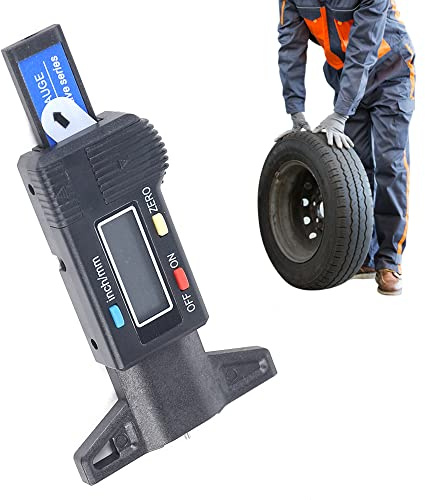 Profiltiefenmesser für Reifen, Reifenprofiltiefenmesser, Reifenprofilmesser, Profiltiefen-Messgerät mit LCD Display, Reifentiefenmesser, Auto Tiefenmesser Digital für PKW, LKW, Vans, Motorrad