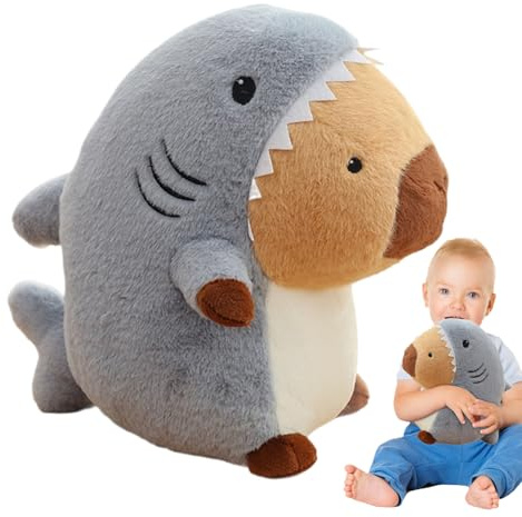Generico Peluche mignonne Capybara, Animal Capbara,Peluche Requin Réversible De 13,7 Pouces - Jouet Rembourré Ornement Artisanal Esthétique De La Fumée