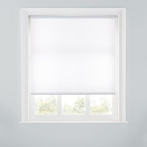 A.Unique Home Premium Trimmable Daylight Roller Window Blind – Light Filtering Fabric,Child Safe Chain for Bedroom,Kitchen,Living Room – 4FT – WHITE - 120cm (W) x 170cm (L) | 47.2 (W) x 66.9 (L)