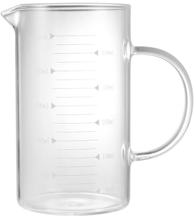 CIYODO Jarra Medidora de Vidrio Borosilicato 500 Ml Resistente al Calor y Frío con Tapa de Vidrio Transparente para Jugo y Agua Fría en Cocina Doméstica