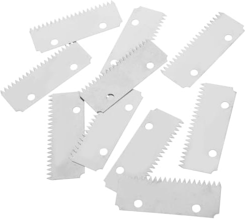 ADOCARN 10 St Ersättningsblad i Rostfritt Stål Tandat Skärblad Kompatibelt med Tejphållare Cutter för Packtejp Kartongförslutning och