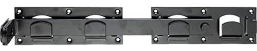 Alberts 210205 Doppeltorüberwurf | in den Ausführungen glatt oder gehämmert | schwarz | 423 x 70 mm, Schwarzer Tauchlack