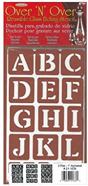 Armour Products Etch Over N Over Stencil with 1.5-Inch Letters, 3 Sheets