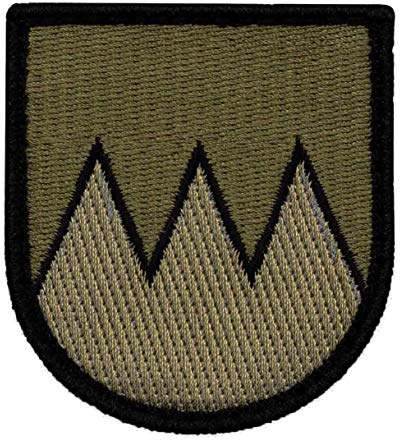 Café Viereck ® Bundeswehr Deutschland Bayern Franken Patch – Gestickt mit Klett – 5,5 cm x 6,5 cm – Oliv