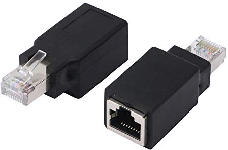 Cerrxian, adattatore Ethernet RJ45 CAT5 da maschio a femmina, utilizzato per proteggere il jack nativo del dispositivo Straight