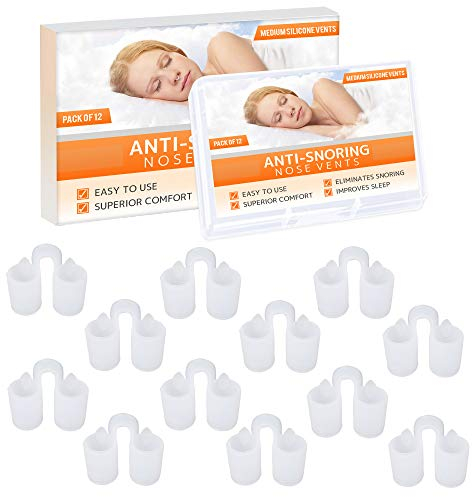 Bocchette di ventilazione nasale - Una soluzione semplice per chi russa per via nasale - di Mobi Lock (Confezione da 12 - Medio - Silicone morbido)