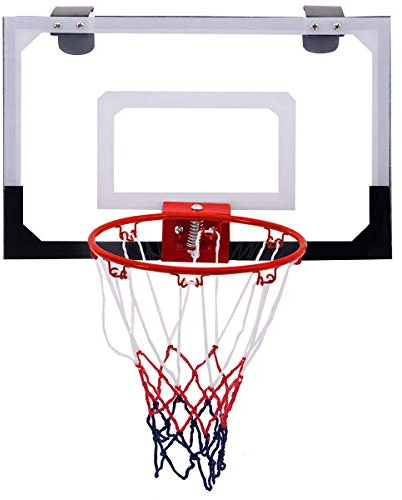 COSTWAY Canasta Baloncesto de Pared Puerta 45x30,5cm Aro de Baloncesto Juego PC para Niños