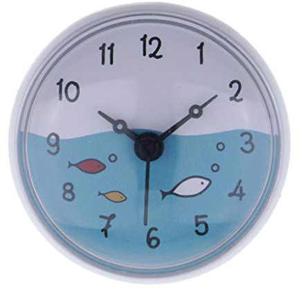 Fenteer Petite Horloge à Ventouse, Horloge Murale, Horloge à Ventouse de Salle de Bain, Horloge de Réfrigérateur, Horloge de Salon - Blanc