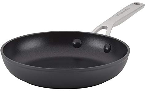 KitchenAid Harteloxierte Induktions-Antihaft-Pfanne, 21,6 cm, Schwarz | Gleichmäßige Hitze, Antihaft-Kochen, Induktionspfanne, spülmaschinenfest, antihaftbeschichtetes Kochgeschirr, mattschwarz