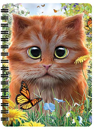 3D LiveLife Jotter - Ingefärgad Kattunge från Deluxebase. Linskulär 3D Katt A6 spiralbok med vanligt återvunnet papper. Konstverk licensierat från den kända konstnären David Penfound.