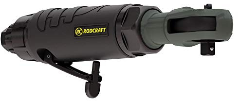 Rodcraft RC3278 Druckluft Ratschenschrauber - Vierkant 3/8 Zoll, max Drehmoment 100 Nm, Schwarz | 190 U/min, kompakte Bauweise und 3/8 Vierkantantrieb. Ideal für schnelle Schraubarbeiten