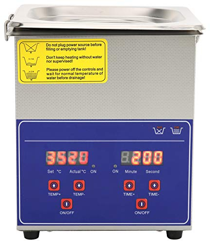 Digital Ultrasonic Cleaner 2L Stainless Steel Ultrasonic Washer with Timer, Heater, Professional Machine for Precision Cleaning (PS-10A)