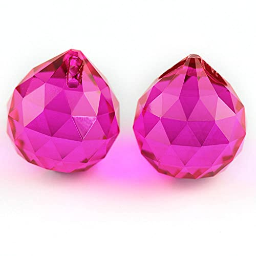 15mm-40mm 1 Piece/10pcs Crystals Glass Ball for Chandeliers Shinning Prism Sun Catcher-Rose_40mm 1 Piece