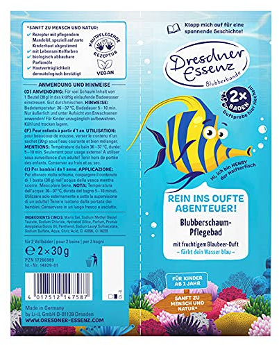 Dresdner Essenz Bain de bain en mousse de sang pour enfants - Parfum baies - 60 g - Additif de bain