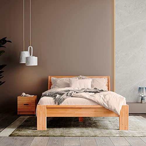KROKWOOD Alice Solid Wood Bed in Beech (European King Size) 160 x 200 cm