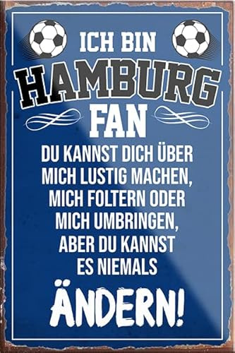 schilderkreis24 – Fußball Magnet “Hamburg Fan“ Deko Kühlschrankmagnet Artikel Sport Verein Geschenkidee Club Weihnachten Fußball Fan Liebhaber Begeisterte 9x6 cm