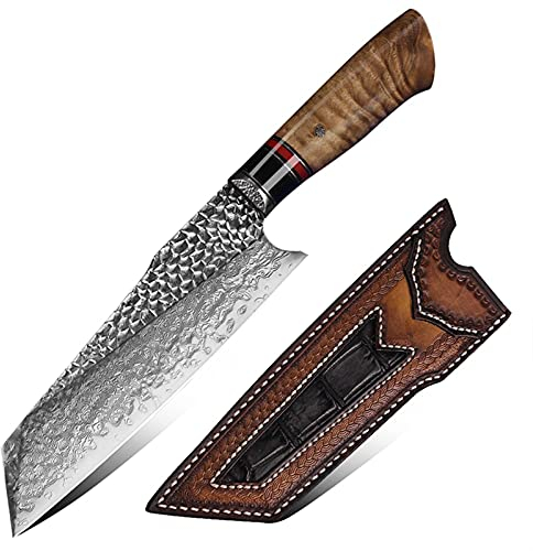 VG10 Damasco de Acero Santoku Cuchillo Cuchillo Hecho a Mano Estilo Chef Cuchillo Cuchillo Herramienta de Cocina 1pcs (Color : Santoku with Sheath)