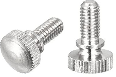 sourcing map Knurled Thumb Screws, M5x10mm Brass Shoulder Bolts Grip Knobs Fasteners, Nickel Plated 2Pcs
