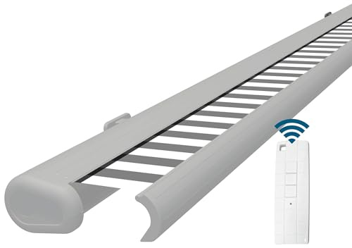 Eclipse Vollkassettenmarkise weiß elektrisch 2,0x1,5m Tuch: Grau-Weiß | Markise Balkon Garten Terrassenüberdachung Sonnenschutz Polyacryltuch UV-Schutz 50+ Smarthome-fähiger Dooya Motor