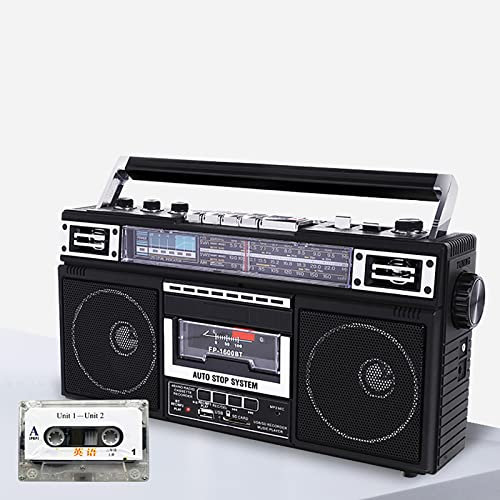 Lecteur radio rétro, magnétoscope, lecteur de cassette, prise en charge de la fonction de transcription, carte SD/USB, lecture Bluetooth, double lecture audio HD, style rétro années 80