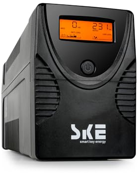 SKE 625VA/360W UPS Battery Backup & Surge Protector UPS Battery Backup Unit for Computer Router Modem Uninterruptible Power Supply