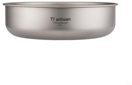 DAZZLEEX Ta3709 Titan-Schüssel, Titanplatte für Camping und Wandern, 0,5 mm (1200 ml)